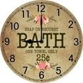 thumbnail image 1 of Old Bath Sign Wall Clock Bathroom Clock for Wall Farmhouse Decoration for Toliet Guest Washroom Battery Operated Silent Clocks Movement 10 Inches Non Ticking Room Decor, 1 of 5