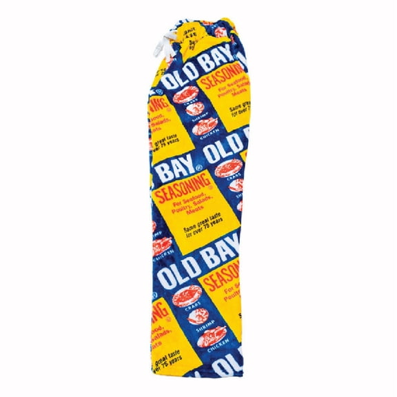 Old Bay Fuzzy Can Pattern Yellow/Blue Lounge Pants Pajamas