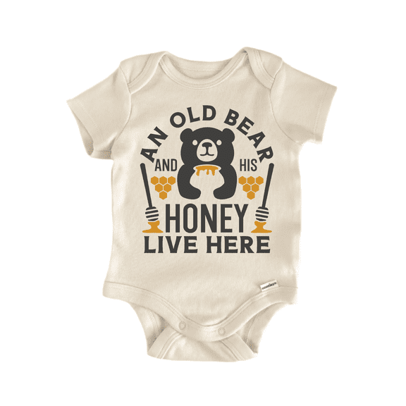 Old Bear Honey Bee Newborn Baby Bodysuit