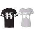 thumbnail image 1 of Old Beast Beauty Matching Couple Cotton Jerseys (Men Black / Women Heather) (Men XL / Women XXL), 1 of 3