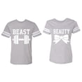 thumbnail image 1 of Old Beast Beauty Matching Couple Cotton Jerseys (Men Heather / Women Heather) (Men L / Women L), 1 of 3