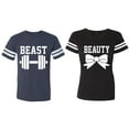 thumbnail image 1 of Old Beast Beauty Matching Couple Cotton Jerseys (Men Navy / Women Black) (Men XL / Women XXL), 1 of 3