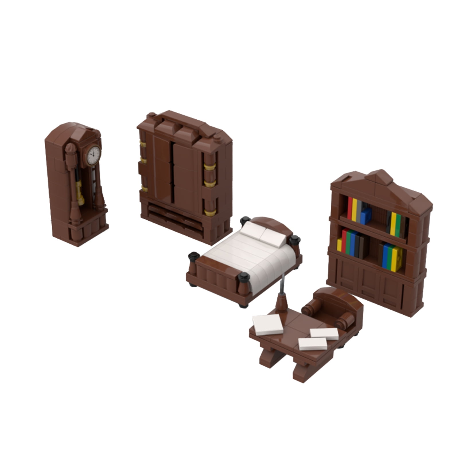 Old Bedroom Building Sets, House Furniture MOC Model Building Kit