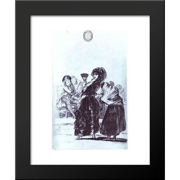 Old Beggar with a Maja 20x24 Framed Art Print by Francisco Goya
