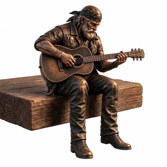Rider Collection Old Biker Soul Shelf Sitter Collection, Rustic Motorcycle Rider ...