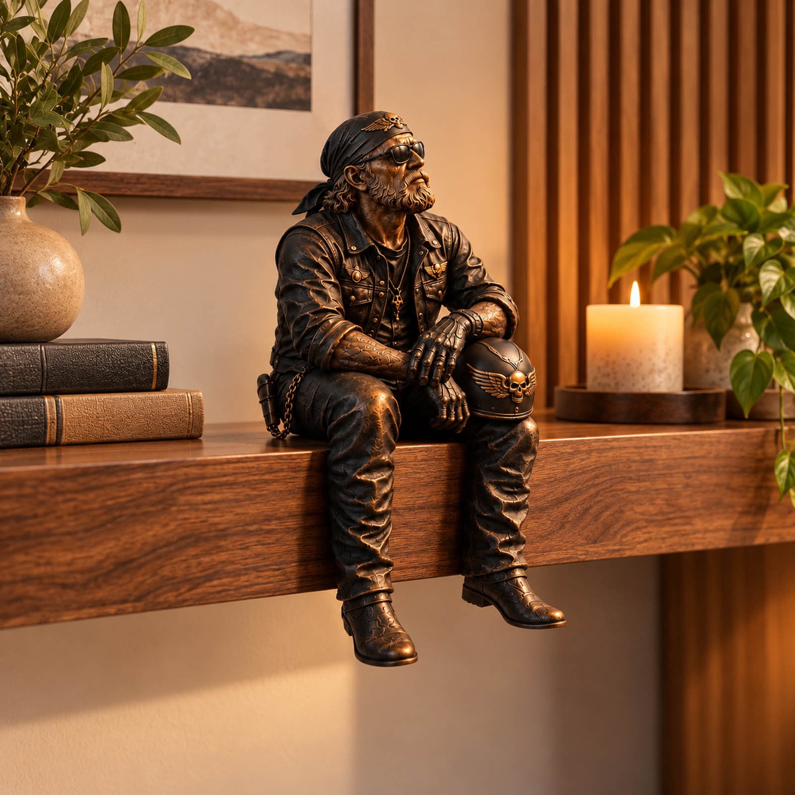 Rider Collection Biker Soul Shelf Sitter Collection, Rustic Motorcycle Rider Figurines ...