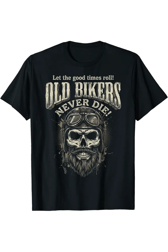 Old Bikers Never Die Skeleton Helmet Motorcycle T-Shirt, Unisex T-Shirt