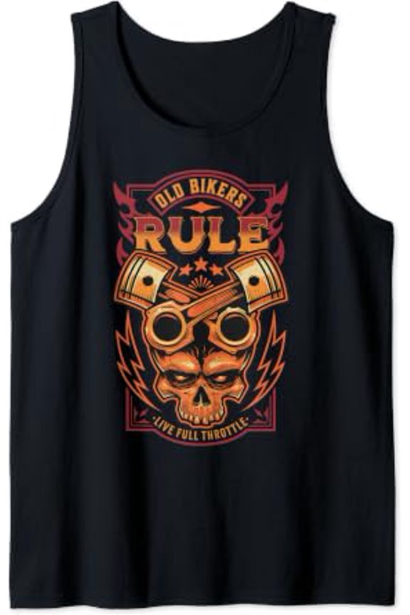 Old Bikers Rule Old Guys Motorcycle Biker Tank Top Size S-3XL