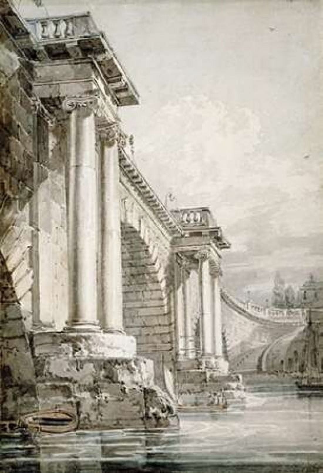 Old Blackfriars Bridge London Canvas Art - Joseph MW Turner (20 x 28)