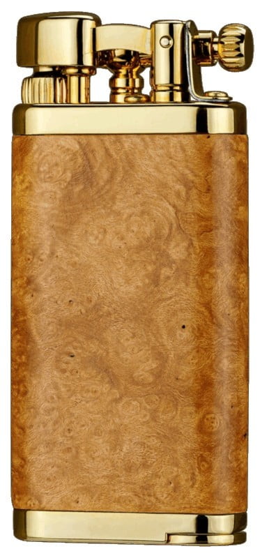 Old Boy IM Corona Butane Soft Flame Pipe Lighter Natural Smooth Gold - 1205