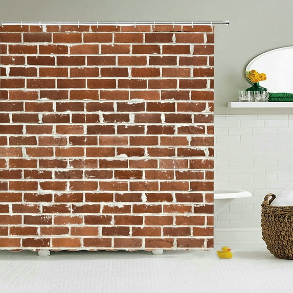 Old Brick Wall Shower Curtains Bathroom Curtain for Home ration Waterproof Polyester Fabric Bath Screen Curtain With 2 Hook
