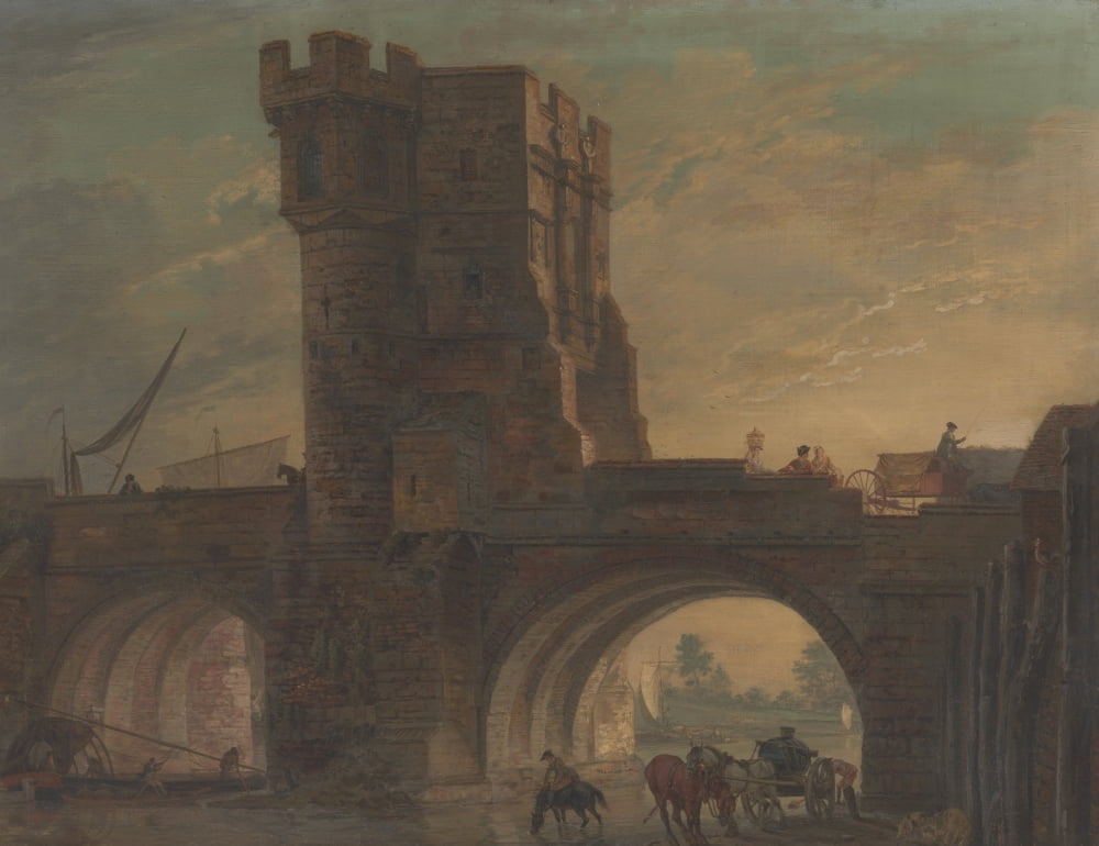 Old Bridge Shropshire 1772 Canvas Art - Paul Sandby (18 x 24)