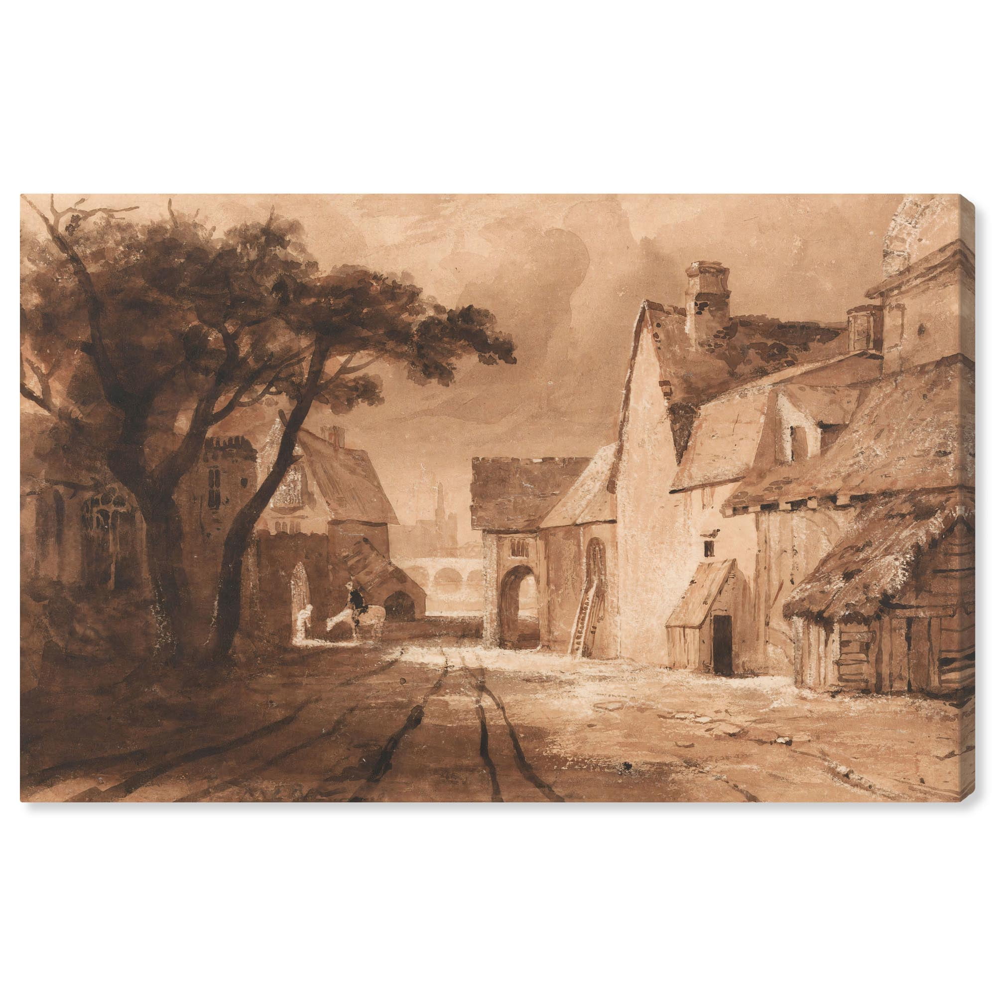 Vintage Sepia Landscape Canvas Art, 15" x 10"