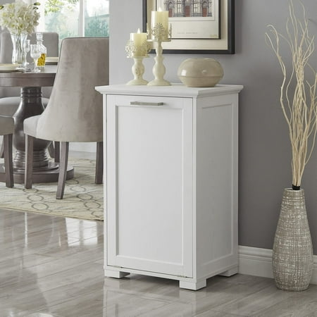 Old Captain Wooden Tilt Out Trash Can Cabinet 10-13 Gallon, Wood Composite, White