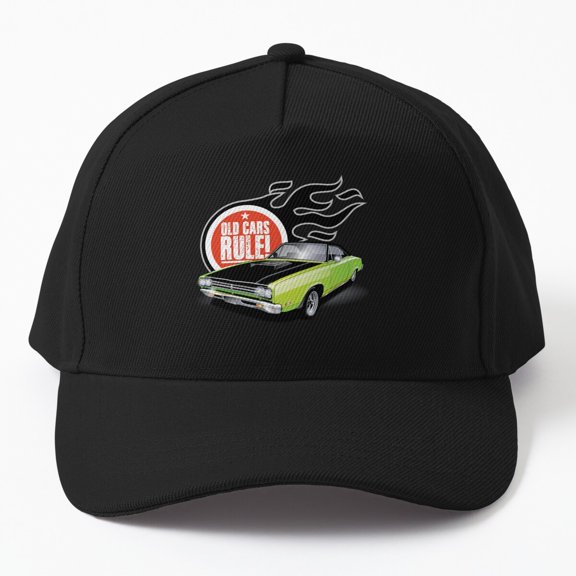 Old Cars Rule 69 Road Runner Baseball Hat, Classic Muscle Car Graphic Design, Everyday Cap