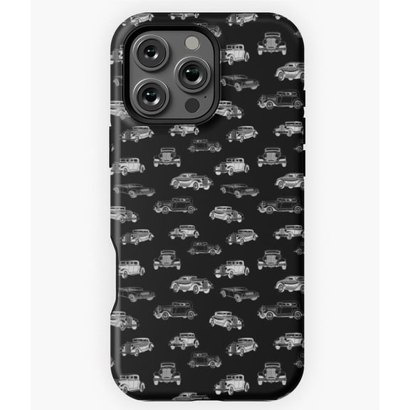 Old Cars in X-Ray Blueprint Pattern M0027 Phone Case for iPhone 17 16 15 14 13 12 11 Pro Max