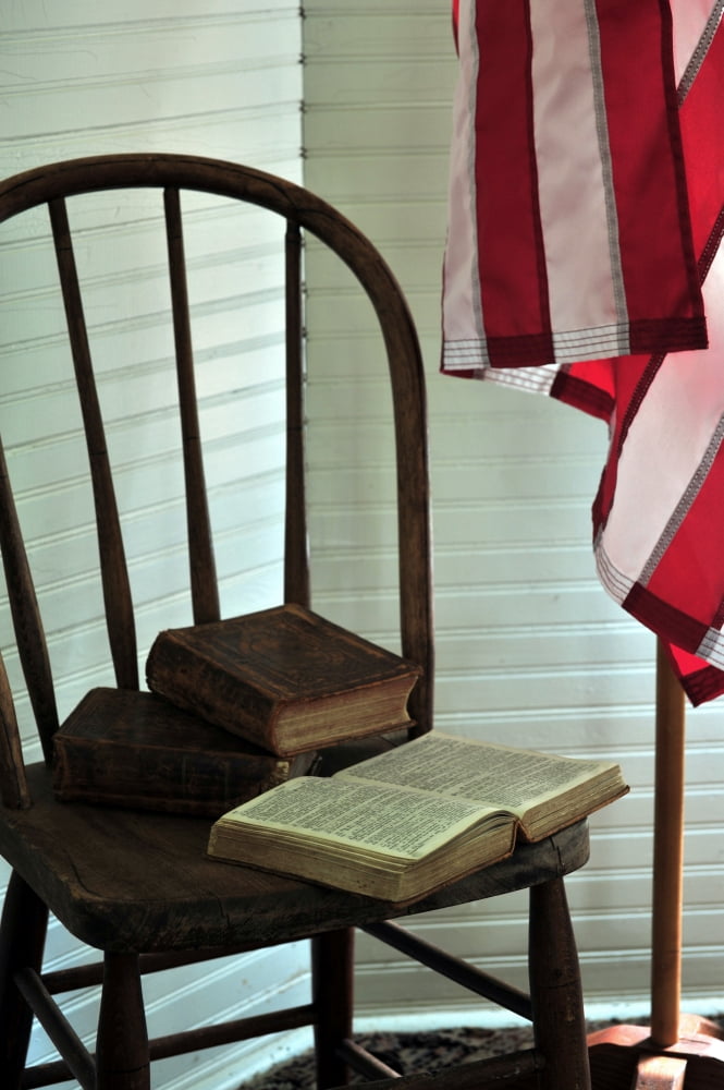 Old Chair and Bible 2 Canvas Art - Doug Ohman (12 x 18)