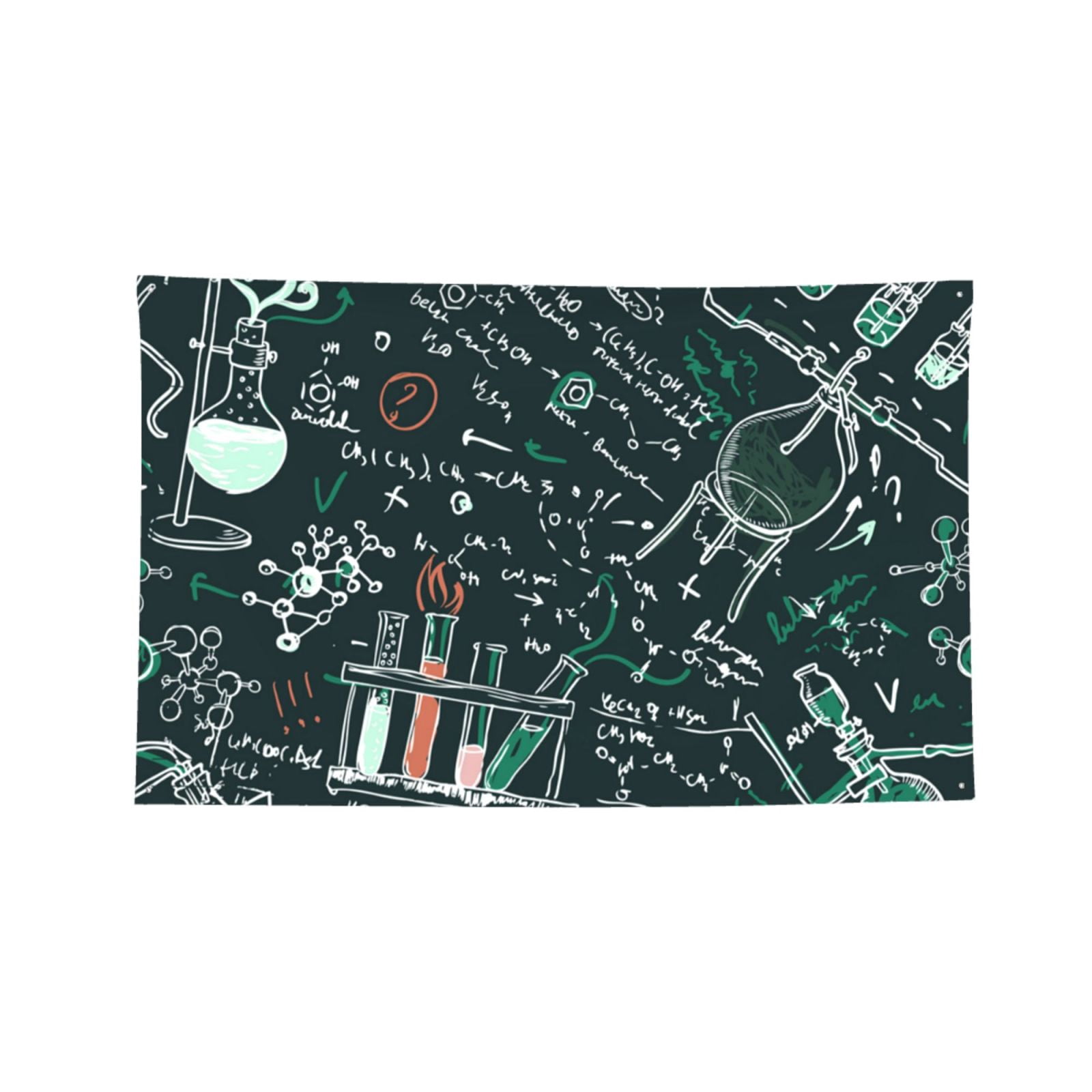 Old Chemistry Laboratory Science Four Hole Decorated Banner Flag for Garden Yard Home Decoration Indoor Outdoor 4x6 Ft