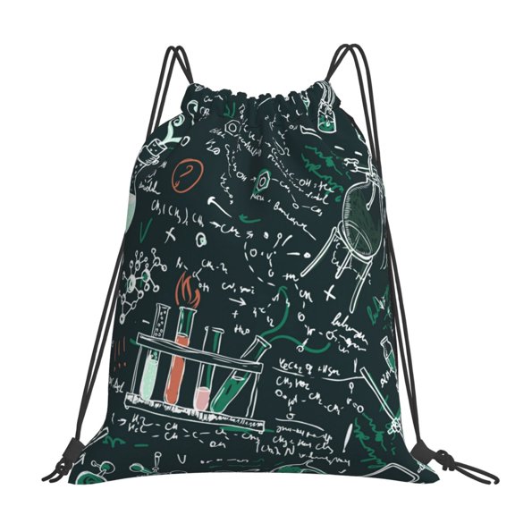 Old Chemistry Laboratory Science Large Drawstring Backpack Casual Cinch Sack Bag Backpack for Sports Hiking Travel Gym