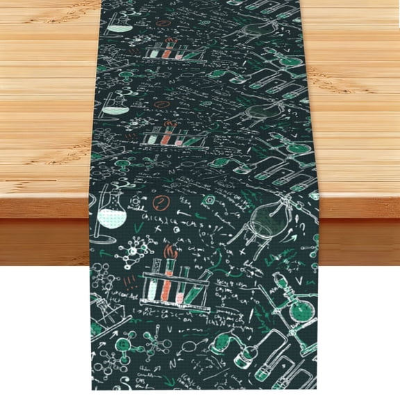 Old Chemistry Laboratory Science Table Runner 13x72 Inch for Dining Table Kitchen Wedding Party Decor Fireplace Mantle