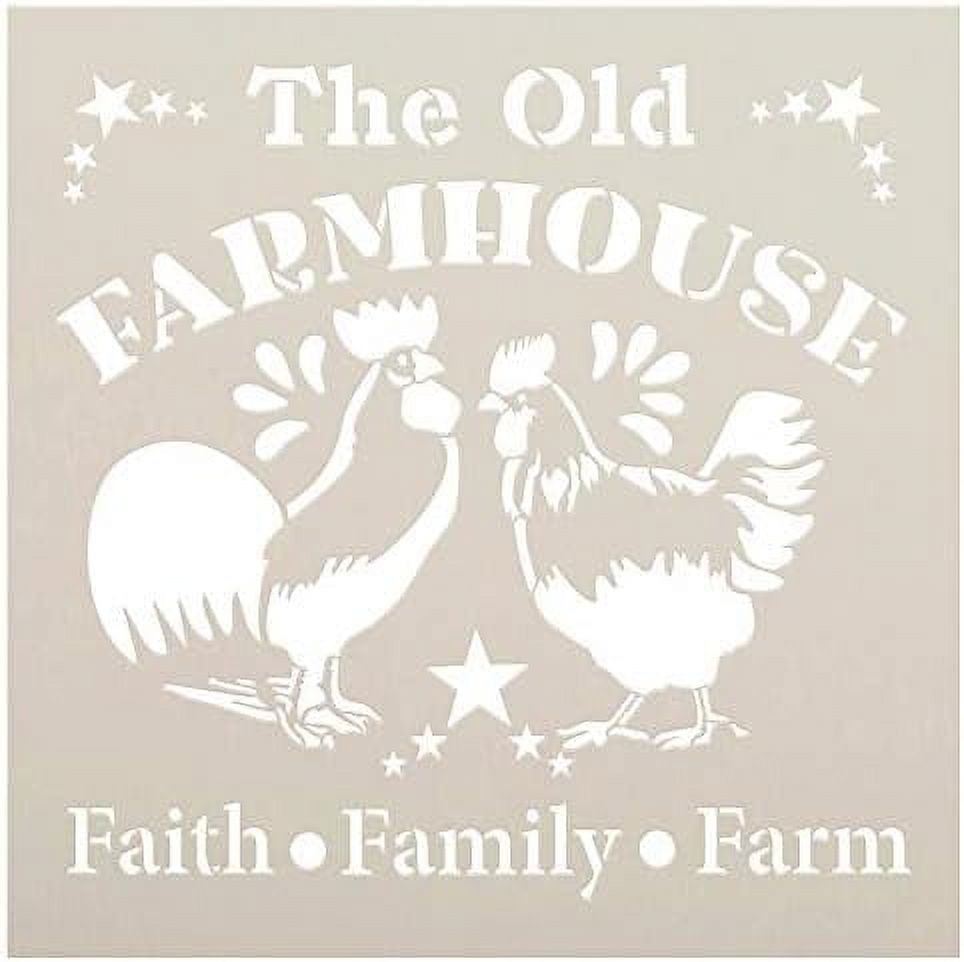 Old Chicken Stencil By Studior12 DIY Family Faith Rooster Home Decor