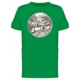 thumbnail image 1 of Old City In Round Frame Sketch Tee Men's -Image by Shutterstock, 1 of 1