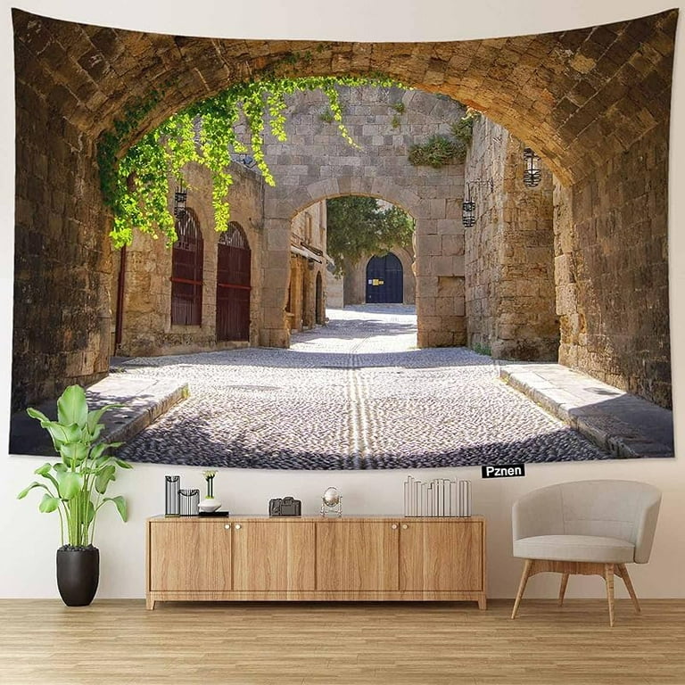 Old City Tapestries Vintage Street of Jerusalem Old City Tapestry for Bedroom Aesthetic Home Decor Backdrop Men Women Dorm Wall Tapestry Walmart