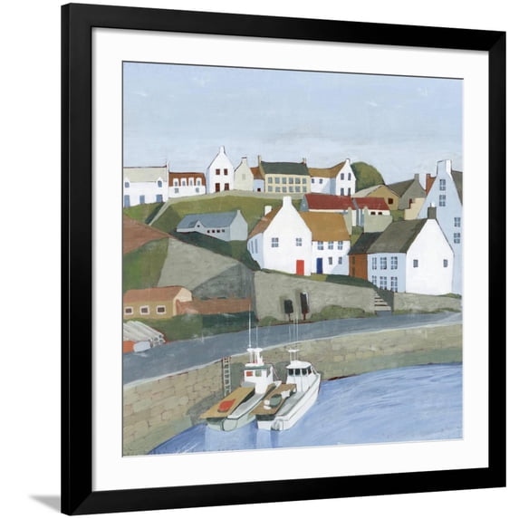 Art.com Old Coast Town I Art Print by Grace Popp, Black Frame Wall Art, 38" x 38"