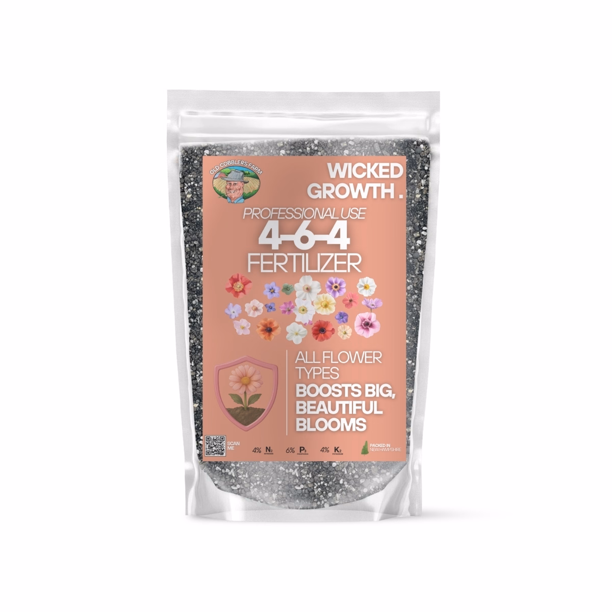 Old Cobblers Farm™ Wicked Organics 4-6-4 Fertilizer – Strong Flowers - Balanced Plant Food for Vibrant Blooms and Eco-Friendly Garden Fertilizer (5 lbs | 10 lbs | 15 lbs | 20 lbs) (20 lbs)