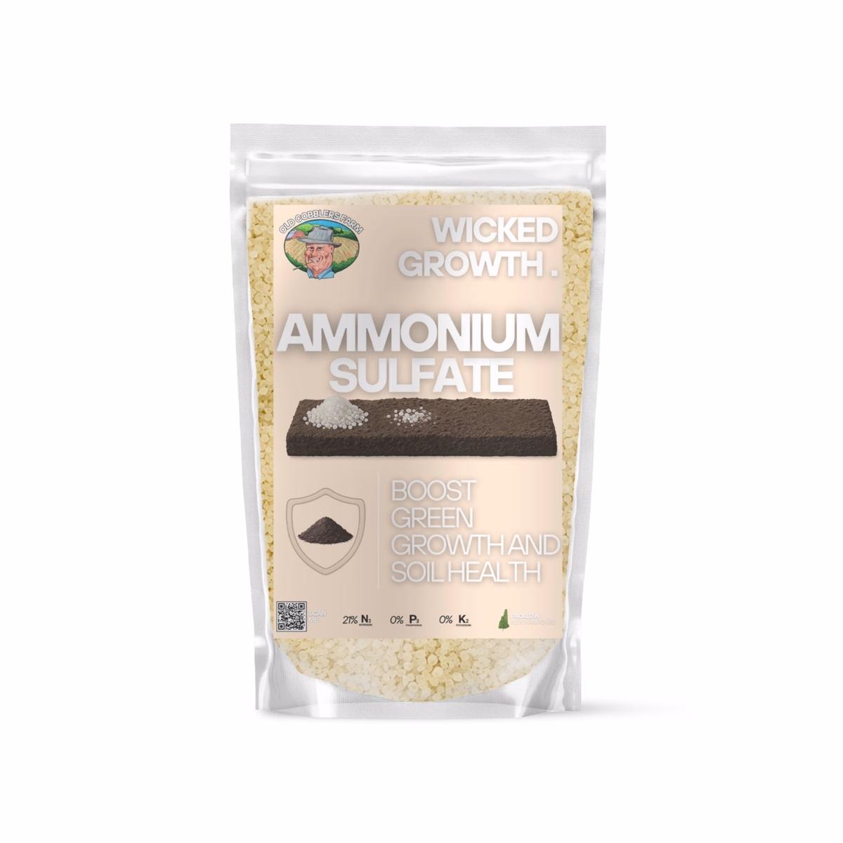 thumbnail image 1 of Old Cobblers Farm™ Ammonium Sulfate Fertilizer - Great Fertilizer and Soil Acidifier for Azaleas, Blueberries, Magnolia, and More. Boosts Nitrogen for Healthy Plants and Lush Lawns 20lbs. (20 lbs), 1 of 5