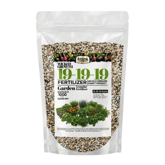 Old Cobblers Farm™ Fertilizer 19-19-19 for Food Plots - Balanced Nutrition for Lush Growth - Fertilizer (15 lbs)