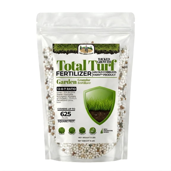 Old Cobblers Farm Wicked Growth Total Turf Lawn Fertilizer 12-0-7, 20 lbs