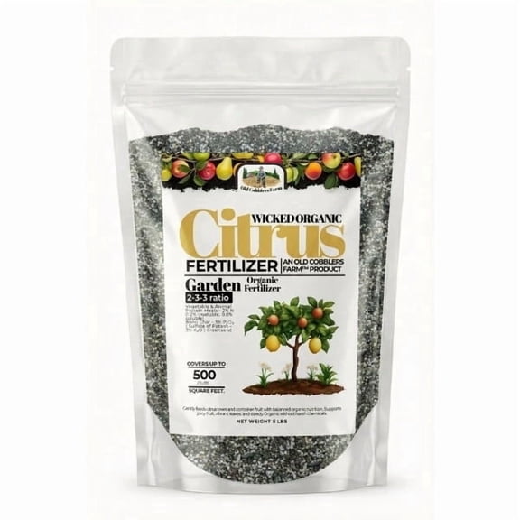 Old Cobblers Farmâ„¢ Wicked Organics Organic Citrus Fertilizer - Balanced Nutrition for All Citrus Types, Supports Healthy Roots, Green Foliage & Flavorful Fruit (5 lbs|10lbs|15 lbs|20lbs) (10lbs)