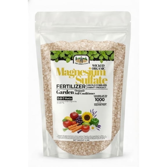 Old Cobblers Farm™ Wicked Organics Magnesium Sulfate - Balanced Nutrition for Stronger Growth, Greener Foliage & Healthier Plants – (5 lbs | 10 lbs | 15 lbs | 20 lbs) (10lbs)