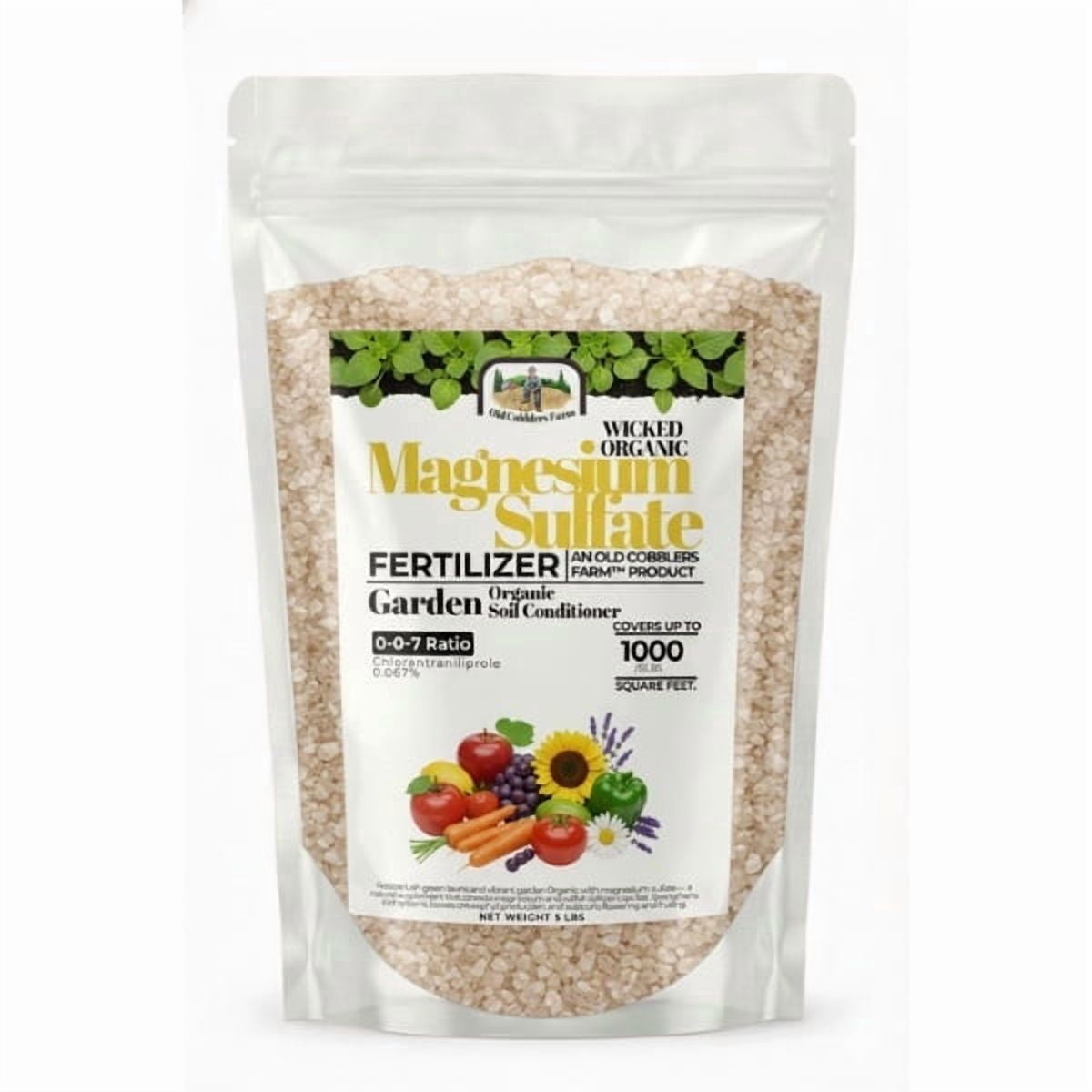 Old Cobblers Farm Wicked Organics Magnesium Sulfate - Balanced Nutrition  for Stronger Growth, Greener Foliage & Healthier Plants  (5 lbs | 10 lbs |  15 lbs | 20 lbs)(5lbs) - Walmart.com