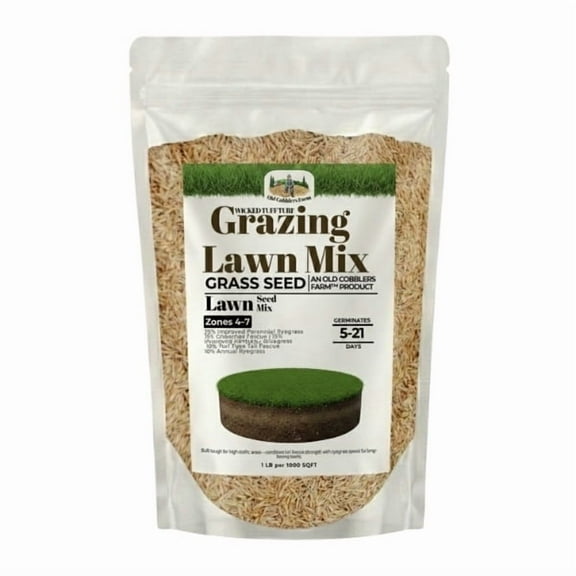 Old Cobblers Farm™ Wicked Tuff Turf Grazing Pasture Mix – Fast-Growing, Durable Pasture Grass Seed, Quick Regrowth & Strong Forage Performance (5 lbs | 10 lbs | 15 lbs | 20 lbs) (5lbs)