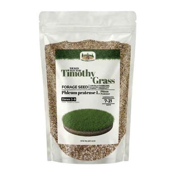 Old Cobblers Farm™ Wicked Tuff Turf Richmond Timothy Grass - Premium Cool-Season Perennial Grass Seed for Hay & Pasture (5 lbs | 10 lbs | 15 lbs | 20 lbs)(5lbs)