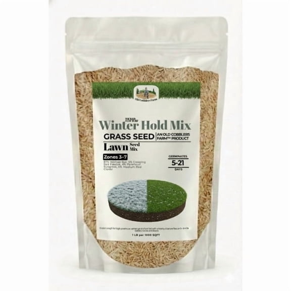 Old Cobblers Farm™ Wicked Tuff Turf Winter Hold Mix – Cold-Season Lawn & Field Coverage for Erosion Control, Soil Protection & Winter Ground Stability (5 lbs | 10 lbs | 15 lbs | 20 lbs)(20lbs)