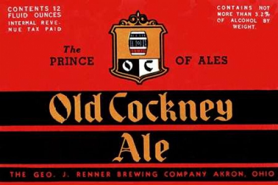 Old Cockney Ale Canvas Art - Vintage Booze Labels (12 x 18)