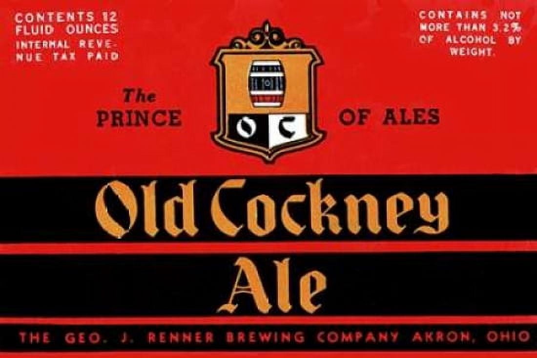 Old Cockney Ale Canvas Art - Vintage Booze Labels (24 x 36)