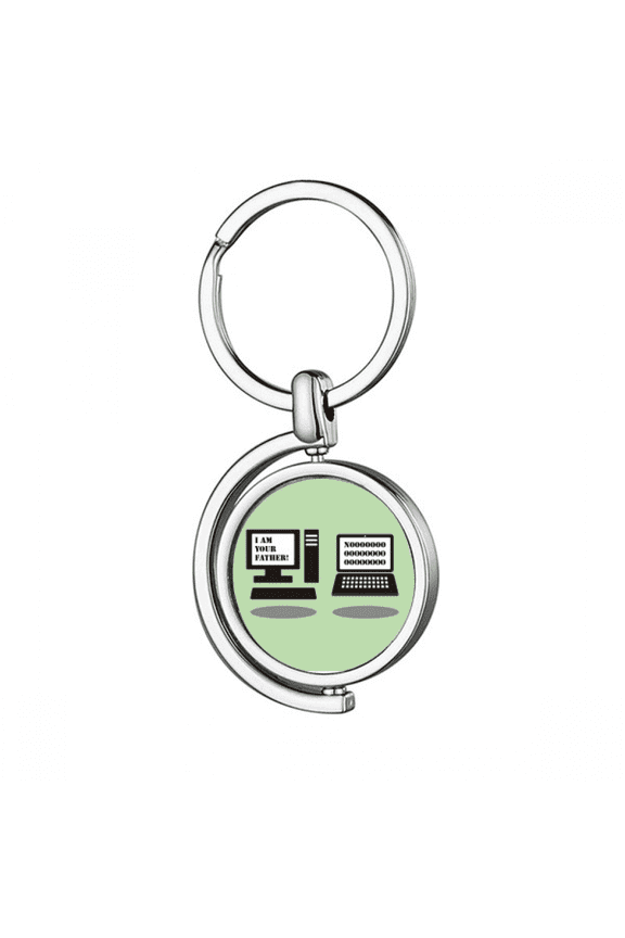 Old Computer Notebook Art Deco Fashion Rotating Keychain Metal Keyring Holder