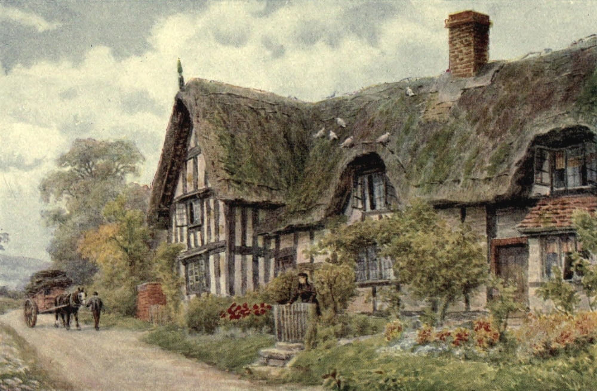 Old Country 1922 Homestead under Bredon Hills Canvas Art - Alfred Quinton (18 x 24)
