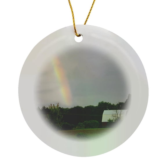 3drose, Old Country Rainbow, Circle Porcelain Ornament
