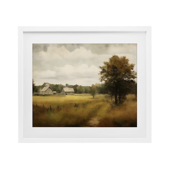Stupell Industries Old Country Rural Blur White Framed Print Under Glass, design by Creative Studio, 17 x 21