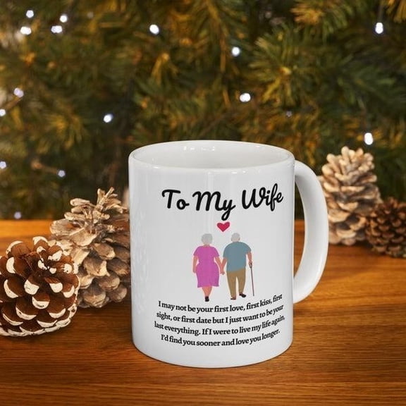 Old Couple Ceramic Mug – Sweet Sentimental Gift for Wife
