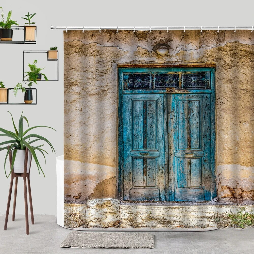 Old Courtyard Tapestry Rome Italy Country Historic Houses Stone House Wooden Door Tapestry Wall