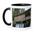thumbnail image 1 of 3dRose, Old Covered Bridge, 15oz Two-Tone Black Mug, 1 of 7