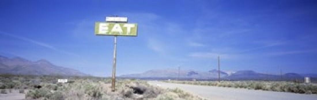 Old Diner Sign Highway 395 California USA Canvas Art - Panoramic Images (18 x 6)