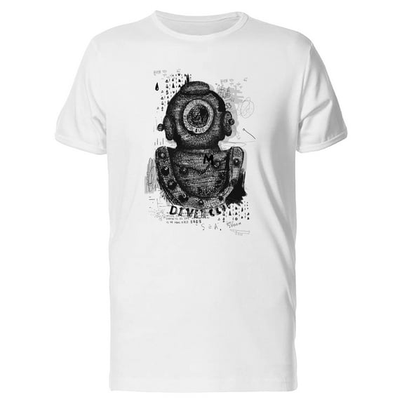 Old Diving Helmet Artwork Tee Men's -Image by Shutterstock