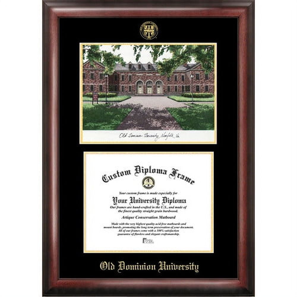 Old Dominion 11" x 14" Gold Embossed Diploma Frame with Campus Images Lithograph